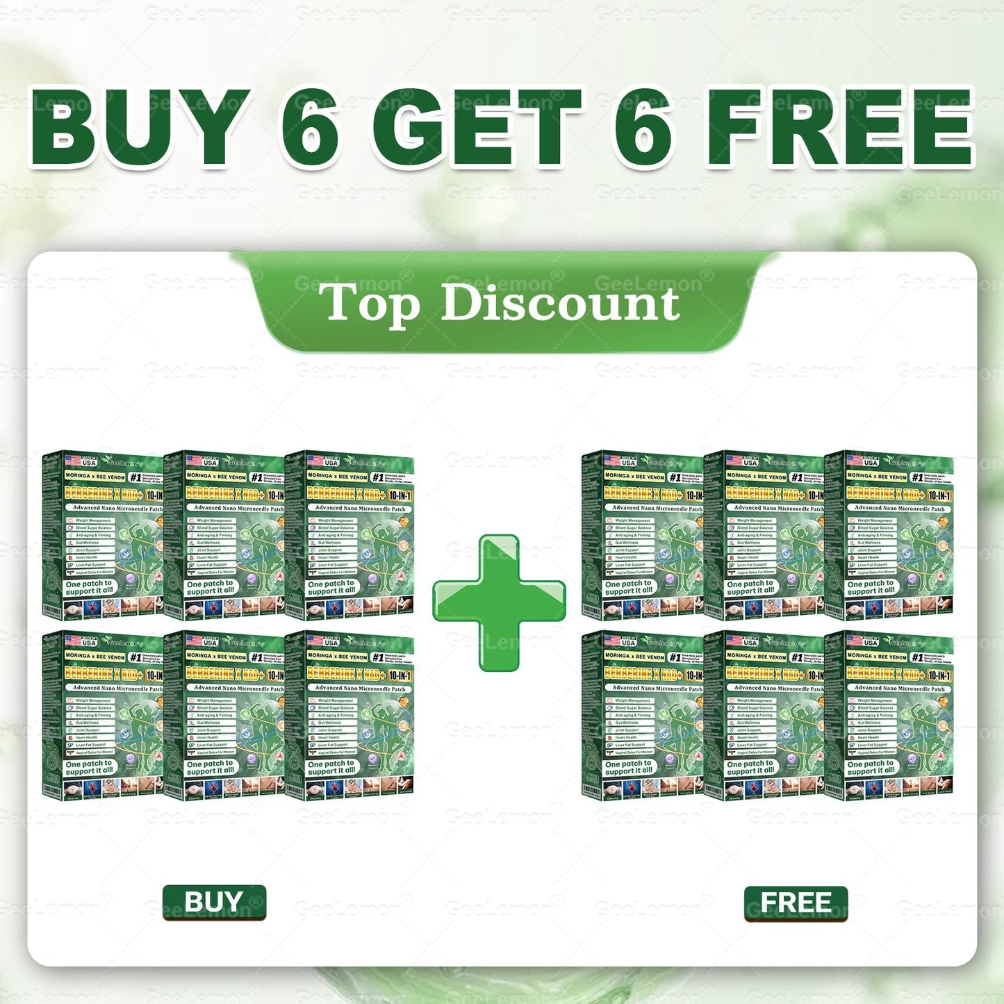 Moringa · Berberine x NAD+ 10-in-1 Advanced Nano Microneedle Patch