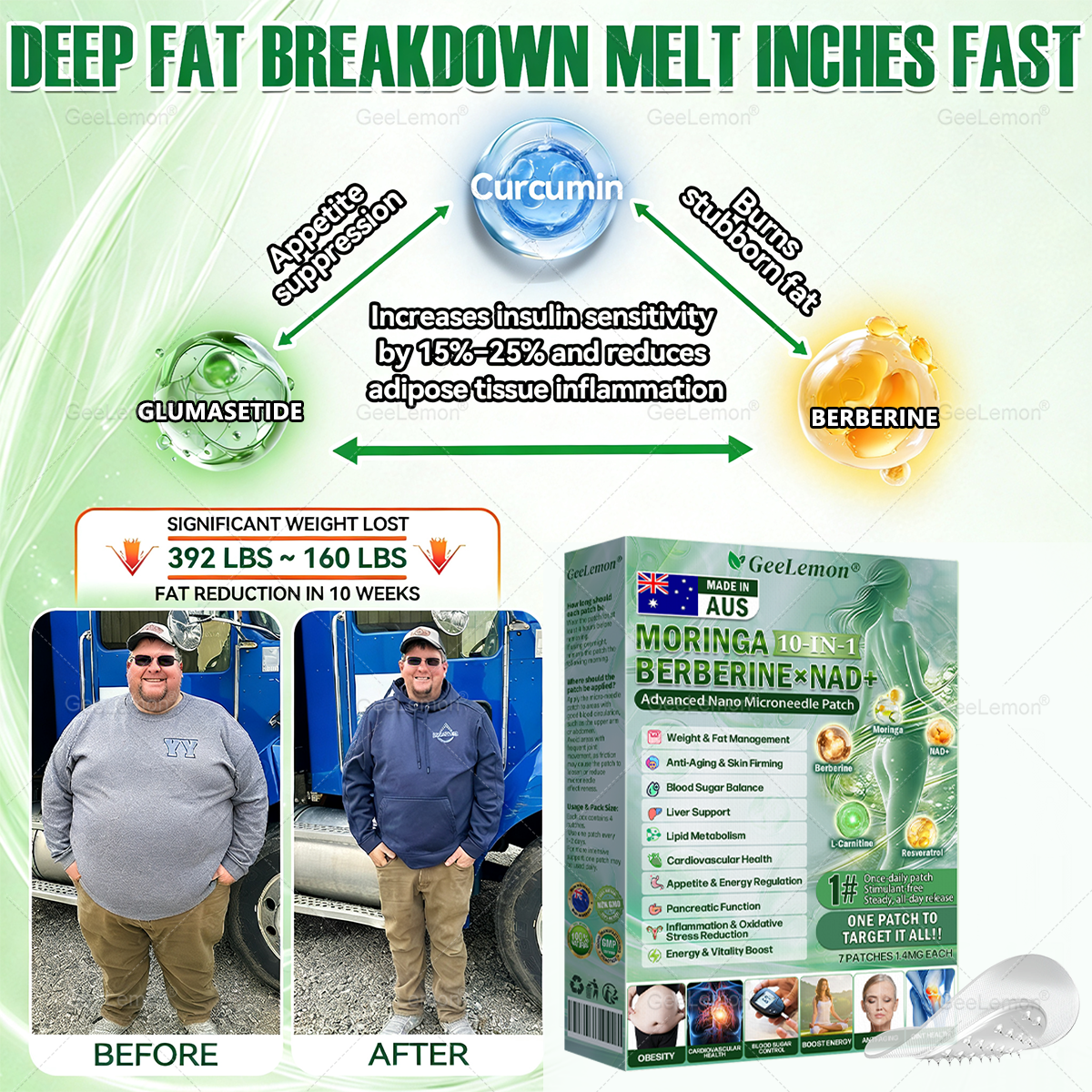 𝐆𝐞𝐞𝐋𝐞𝐦𝐨𝐧® 𝐌𝐨𝐫𝐢𝐧𝐠𝐚 · 𝐁𝐞𝐫𝐛𝐞𝐫𝐢𝐧𝐞 × 𝐍𝐀𝐃+ 𝟏𝟎-𝐢𝐧-𝟏 𝐀𝐝𝐯𝐚𝐧𝐜𝐞𝐝 𝐍𝐚𝐧𝐨 𝐌𝐢𝐜𝐫𝐨𝐧𝐞𝐞𝐝𝐥𝐞 𝐏𝐚𝐭𝐜𝐡 — 🇺(𝐉𝐮𝐬𝐭 𝐨𝐧𝐜𝐞 𝐚 𝐝𝐚𝐲, 𝐯𝐢𝐬𝐢𝐛𝐥𝐞 𝐜𝐡𝐚𝐧𝐠𝐞𝐬 𝐢𝐧 𝟕 𝐝𝐚𝐲𝐬）𝘽𝙚𝙧𝙗𝙚𝙧𝙞𝙣𝙚 + 𝙈𝙤𝙧𝙞𝙣𝙜𝙖 𝙁𝙤𝙧𝙢𝙪𝙡𝙖 ✅ 𝐅𝐨𝐫 𝐨𝐛𝐞𝐬𝐢𝐭𝐲, 𝗟𝗼𝗼𝘀𝗲 𝘀𝗸𝗶𝗻,𝐝𝐢𝐚𝐛𝐞𝐭𝐞𝐬, 𝐬𝐥𝐞𝐞𝐩 𝐚𝐩𝐧𝐞𝐚, 𝐣𝐨𝐢𝐧𝐭 𝐢𝐬𝐬𝐮𝐞𝐬, 𝐚𝐧𝐝 𝐦𝐨𝐫𝐞 💥