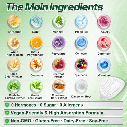 Moringa · Berberine x NAD+ 10-in-1 Advanced Nano Microneedle Patch