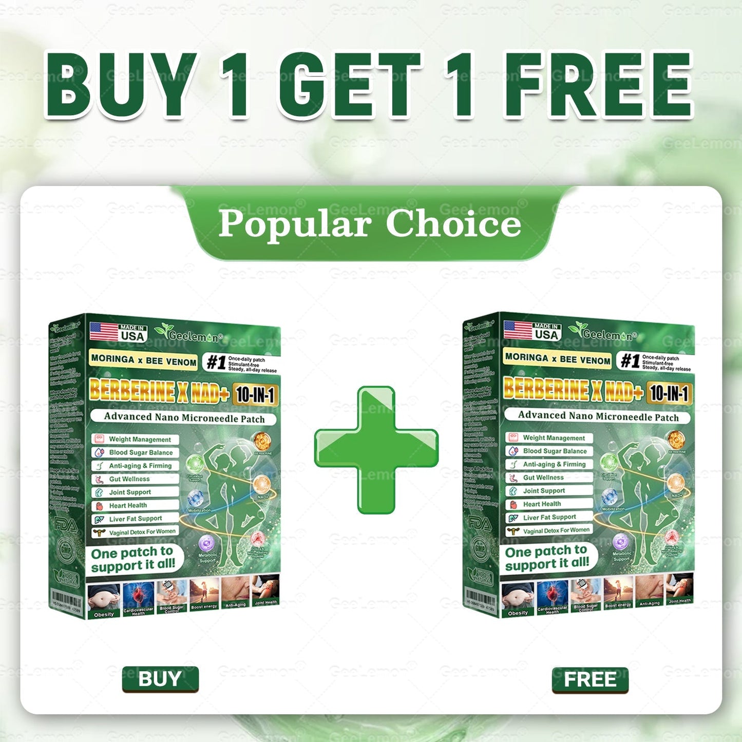 Moringa · Berberine x NAD+ 10-in-1 Advanced Nano Microneedle Patch