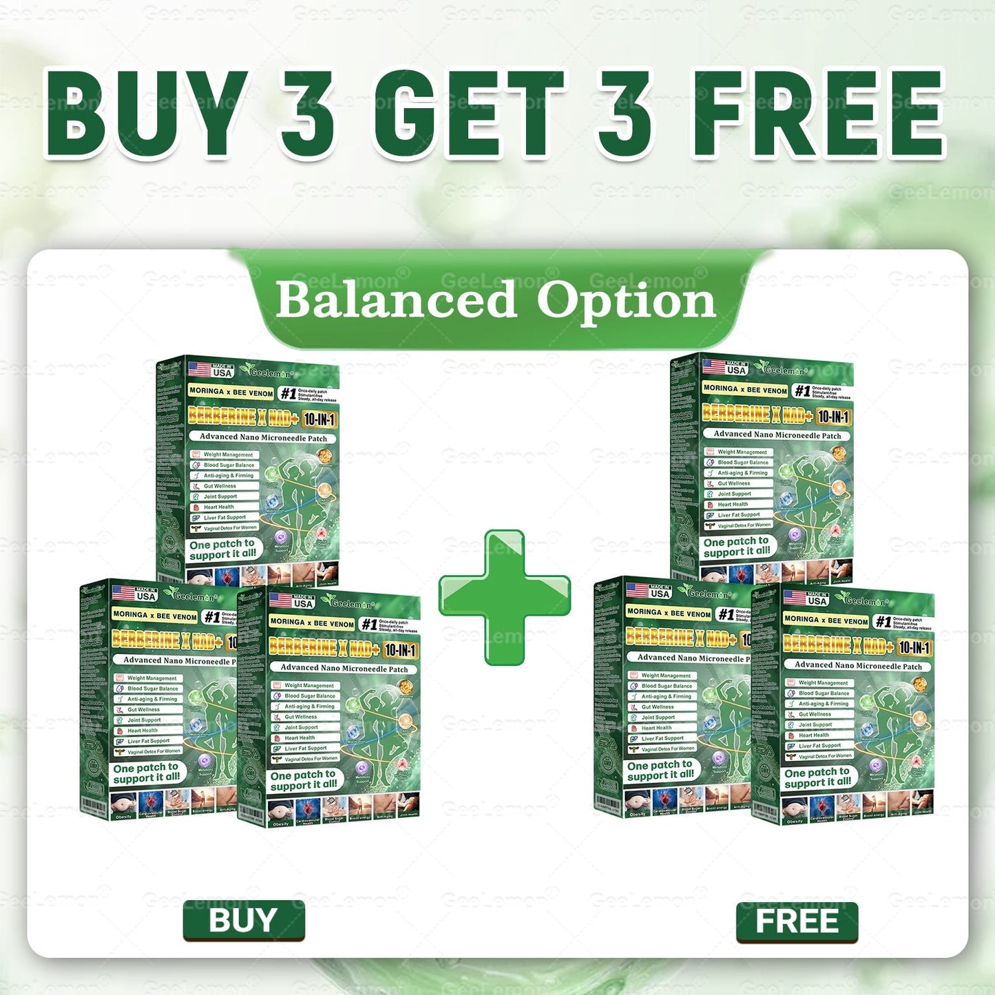 Moringa · Berberine x NAD+ 10-in-1 Advanced Nano Microneedle Patch