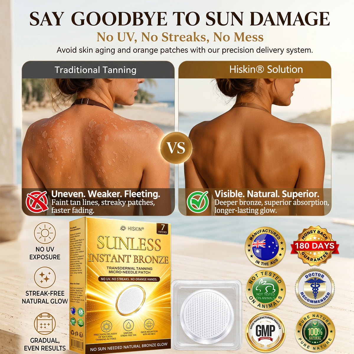 🔥𝑶𝒇𝒇𝒊𝒄𝒊𝒂𝒍 𝑺𝒕𝒐𝒓𝒆 | ☀️☀️ 𝐇𝐢𝐬𝐤𝐢𝐧® 𝐒𝐮𝐧𝐥𝐞𝐬𝐬 𝐈𝐧𝐬𝐭𝐚𝐧𝐭 𝐁𝐫𝐨𝐧𝐳𝐞 𝐓𝐚𝐧𝐧𝐢𝐧𝐠 𝐌𝐢𝐜𝐫𝐨𝐧𝐞𝐞𝐝𝐥𝐞 𝐏𝐚𝐭𝐜𝐡 🇦🇺 (𝐉𝐮𝐬𝐭 𝐨𝐧𝐜𝐞 𝐚 𝐝𝐚𝐲) 𝐕𝐢𝐬𝐢𝐛𝐥𝐞 𝐁𝐫𝐨𝐧𝐳𝐞 𝐆𝐥𝐨𝐰 𝐢𝐧 𝟕 𝐃𝐚𝐲𝐬 ✅ 𝐍𝐨 𝐔𝐕, 𝐍𝐨 𝐎𝐫𝐚𝐧𝐠𝐞, 𝐍𝐨 𝐒𝐭𝐫𝐞𝐚𝐤𝐬, 𝐍𝐨 𝐃𝐇𝐀, 𝐍𝐨 𝐌𝐞𝐬𝐬.