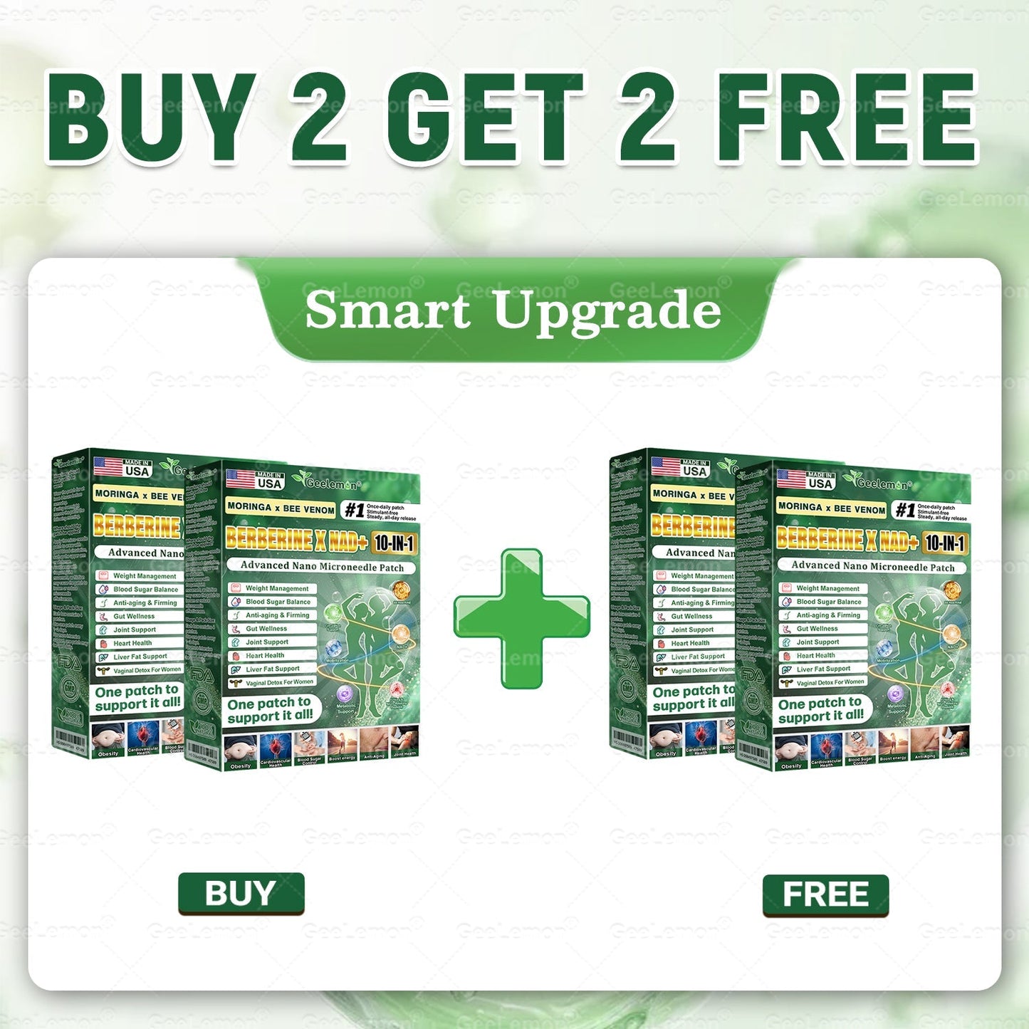 Moringa · Berberine x NAD+ 10-in-1 Advanced Nano Microneedle Patch